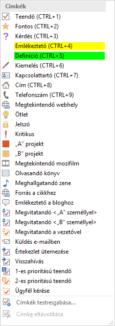 Microsoft OneNote 2016 PC desktop Tags